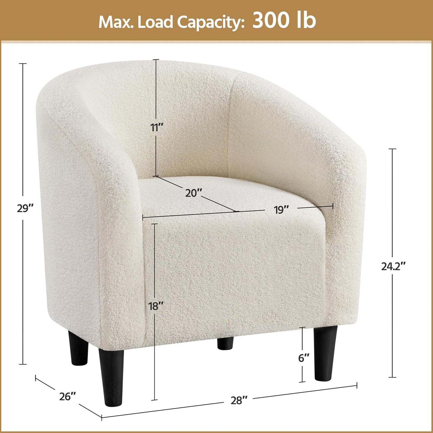 Modern Teddy Accent Chairs (Set of 2) | Cozy Barrel Armchairs