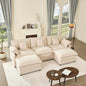 108" U-Shaped Modular Cloud Couch, Removable & Machine-Washable Covers, Movable Ottoman