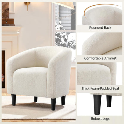 Modern Teddy Accent Chairs (Set of 2) | Cozy Barrel Armchairs
