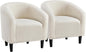 Modern Teddy Accent Chairs (Set of 2) | Cozy Barrel Armchairs